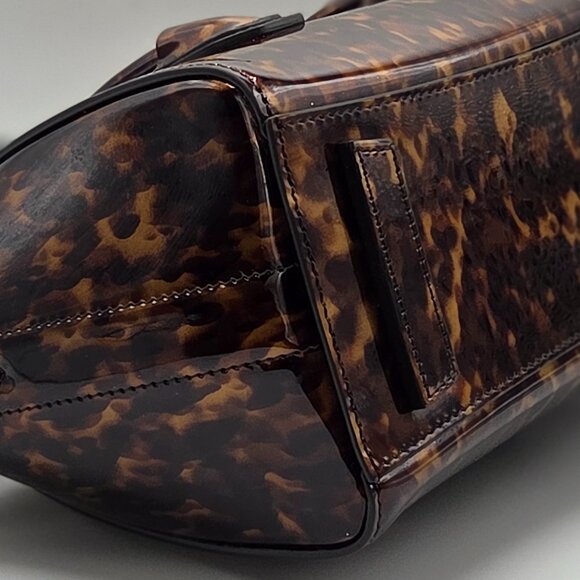 Women's Animal Print Patent Leather Mini Antigona Lock Bag - Picture 7 of 15